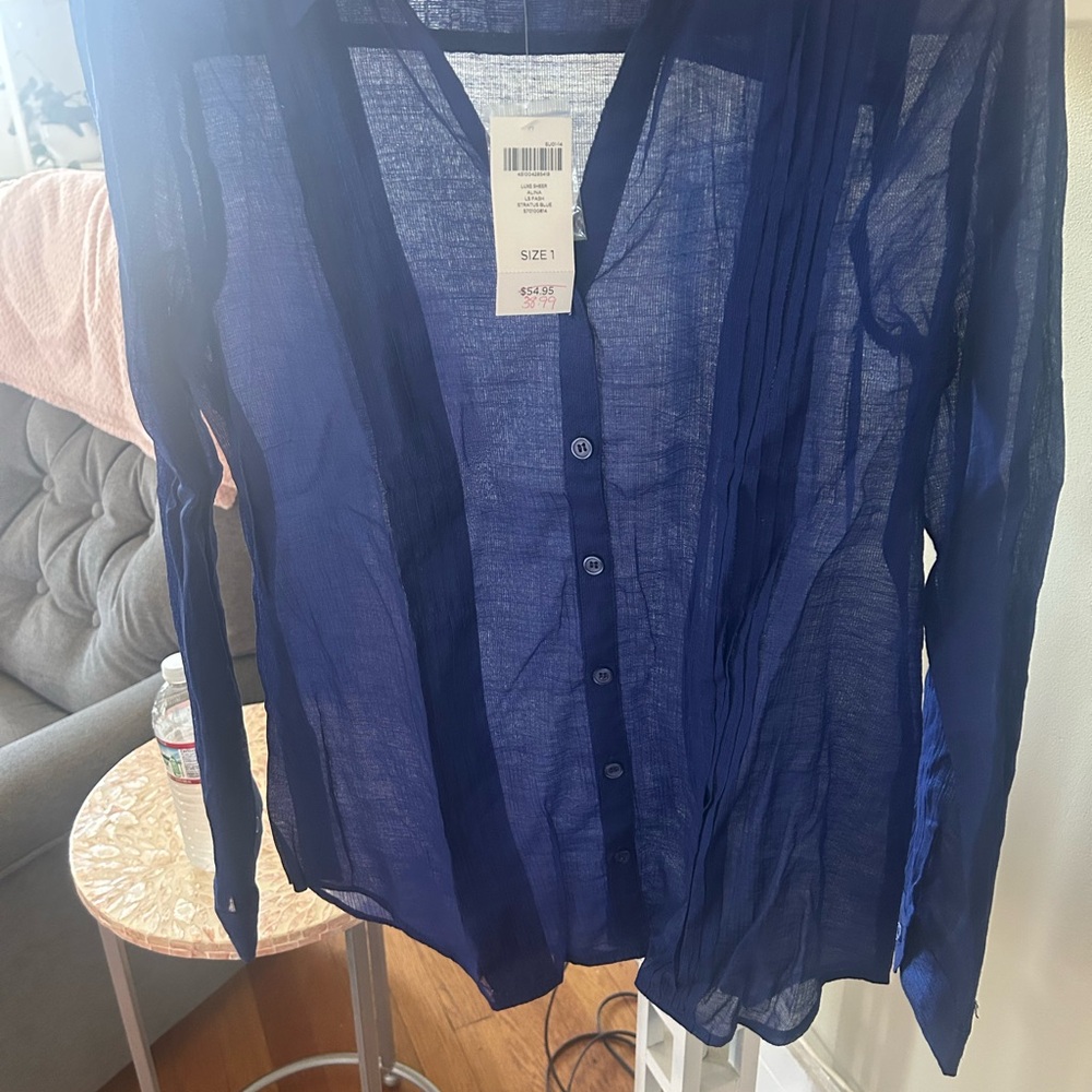 Chico's Navy Sheer Blouse